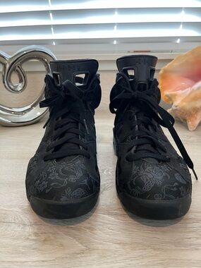 Women’s Air Jordan 6 Retro SD Black High-Top Sneakers with Subtle Floral Print